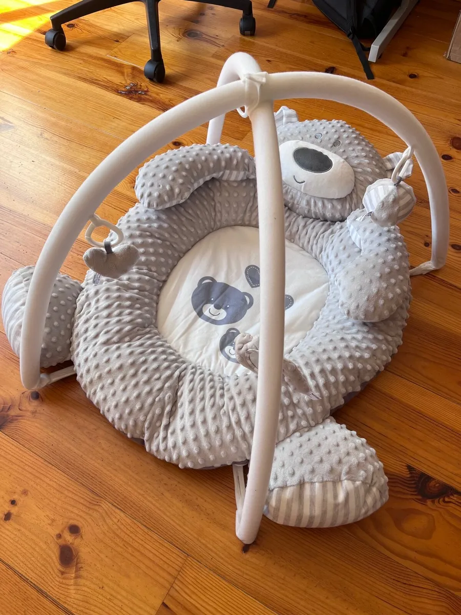Little Discoveries Plush Bear Baby Gym Grey - Image 1