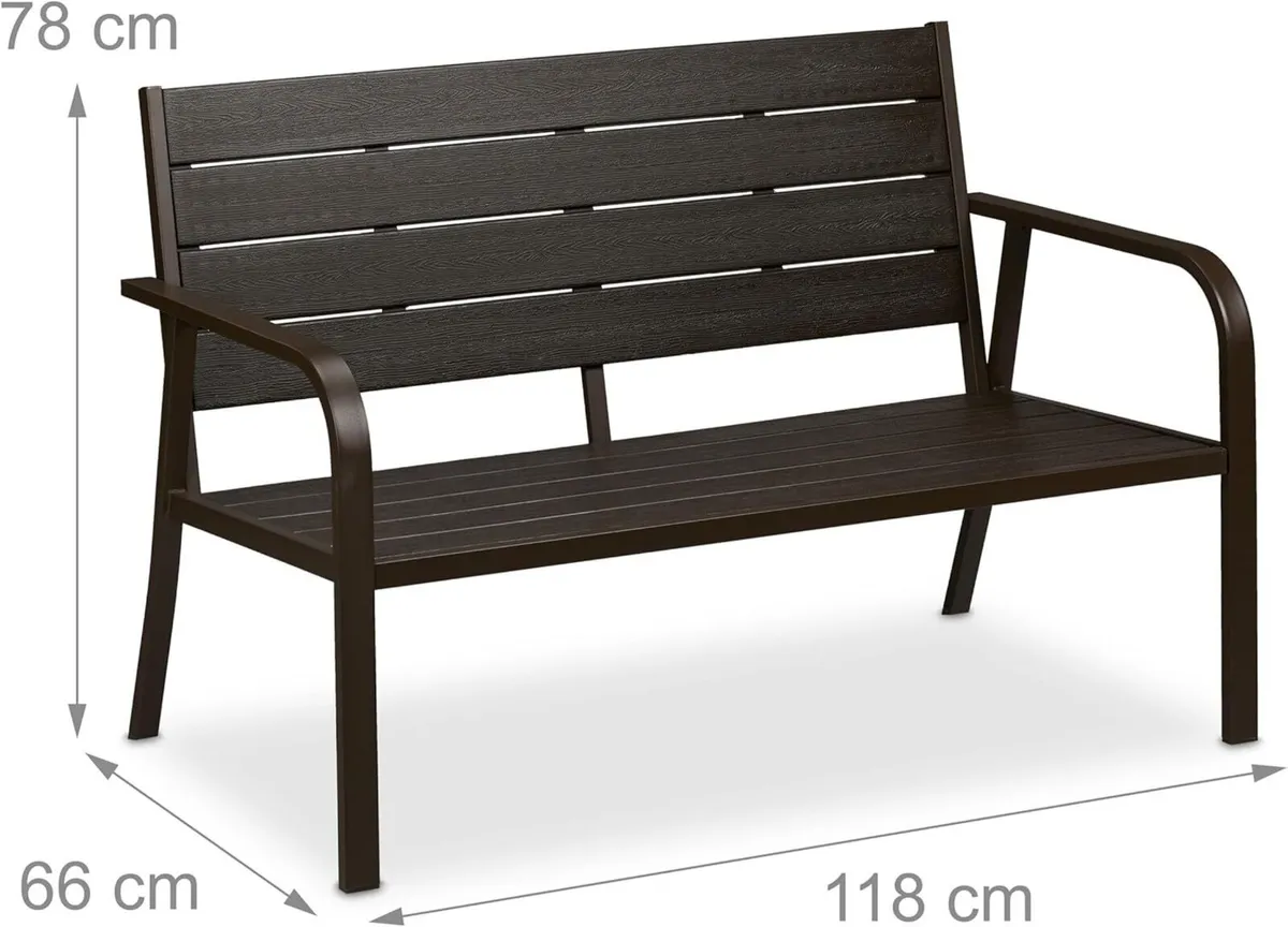 Garden Bench 2 Seater Soft Cusion for Patio Porch - Image 3