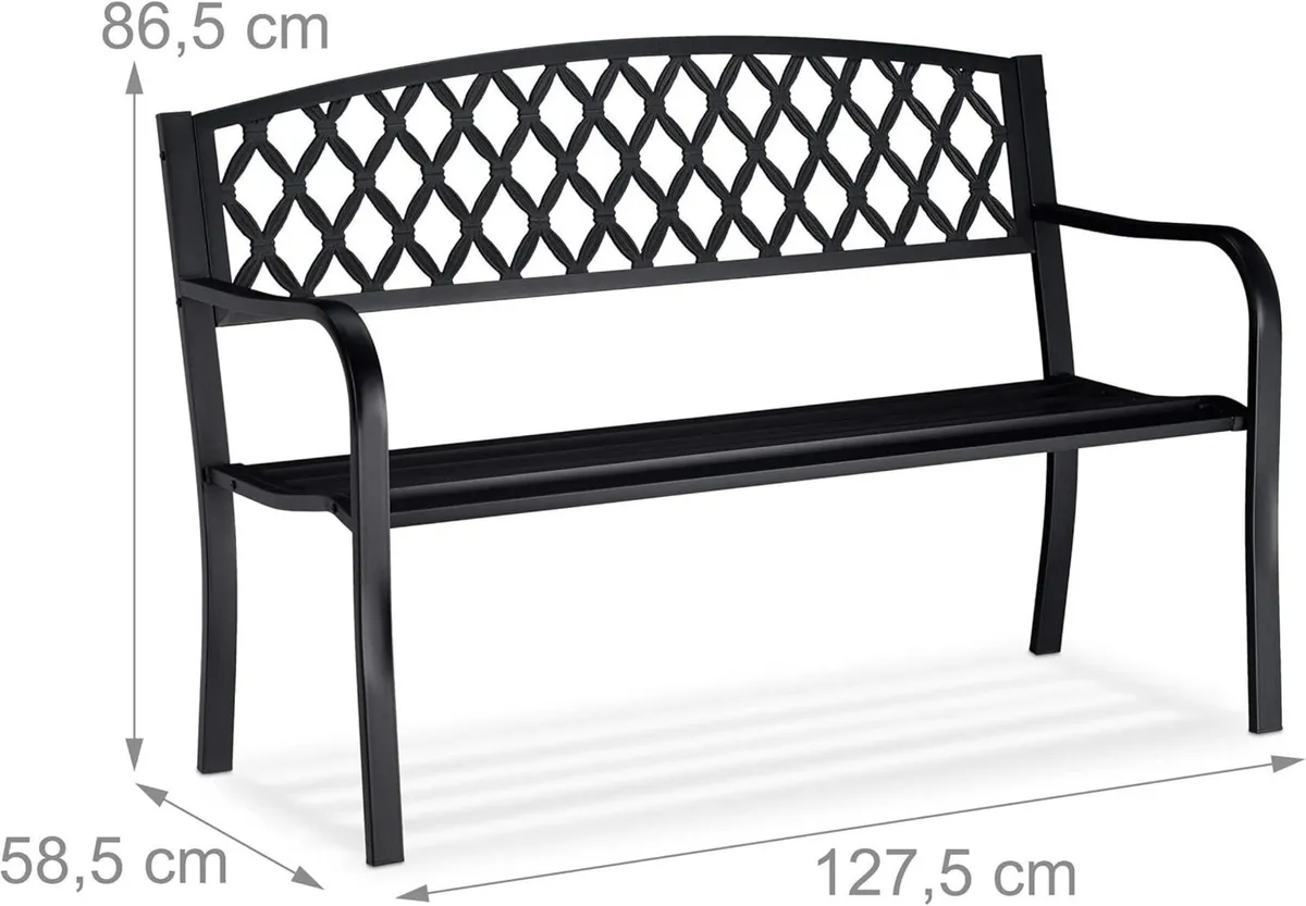 Garden Bench Comfortable 2 Seater Wicker Look For - Image 3