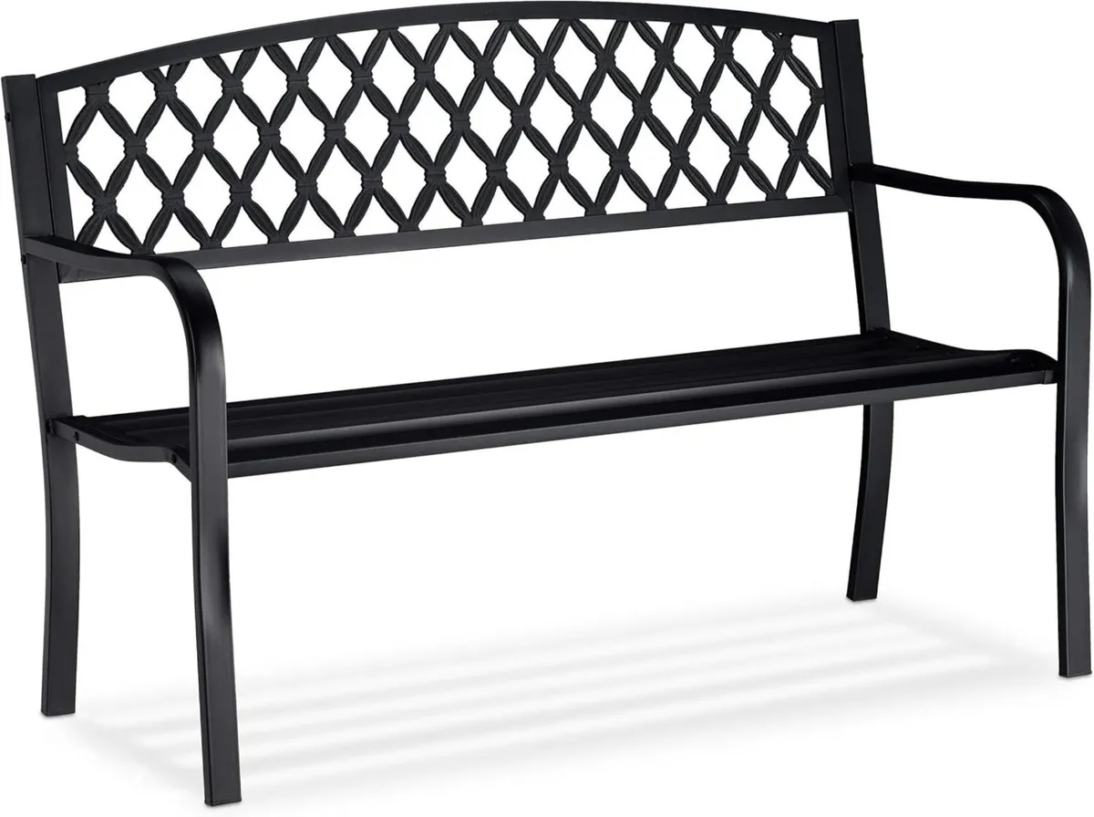 Garden Bench Comfortable 2 Seater Wicker Look For - Image 1