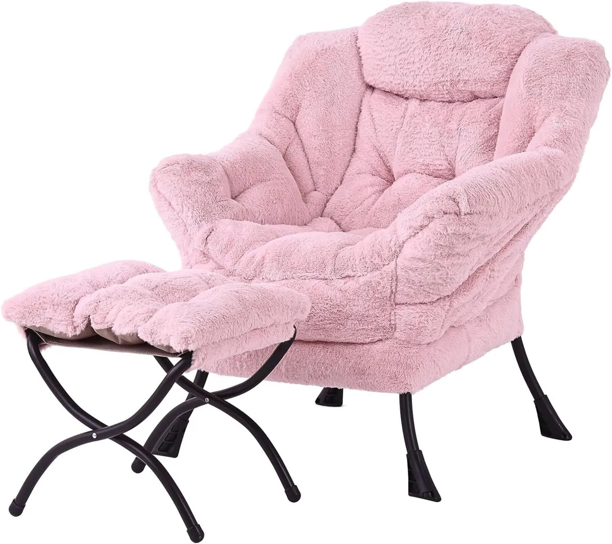 Comfy Armchair with Footstool Lazy Chair Ottoman - Image 1