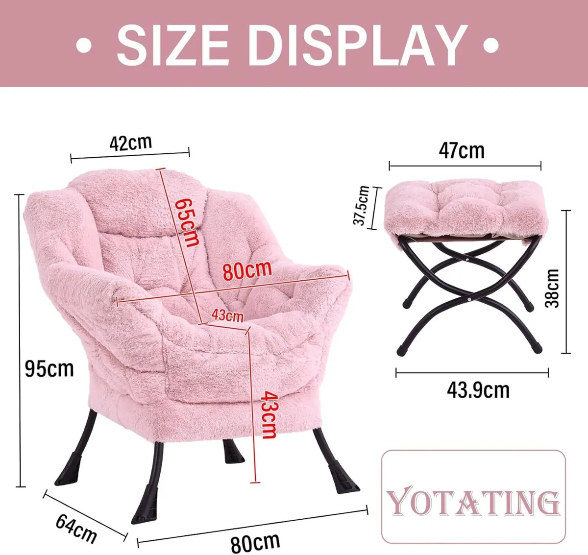 Comfy Armchair with Footstool Lazy Chair Ottoman - Image 3