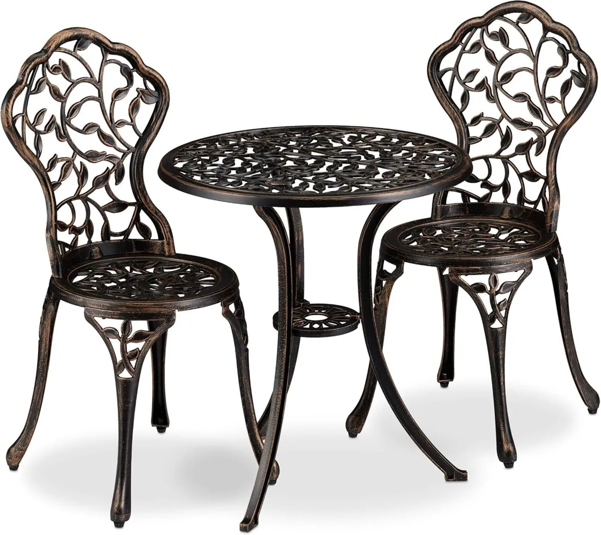 garden furniture set table and chairs of 3 ornate - Image 1
