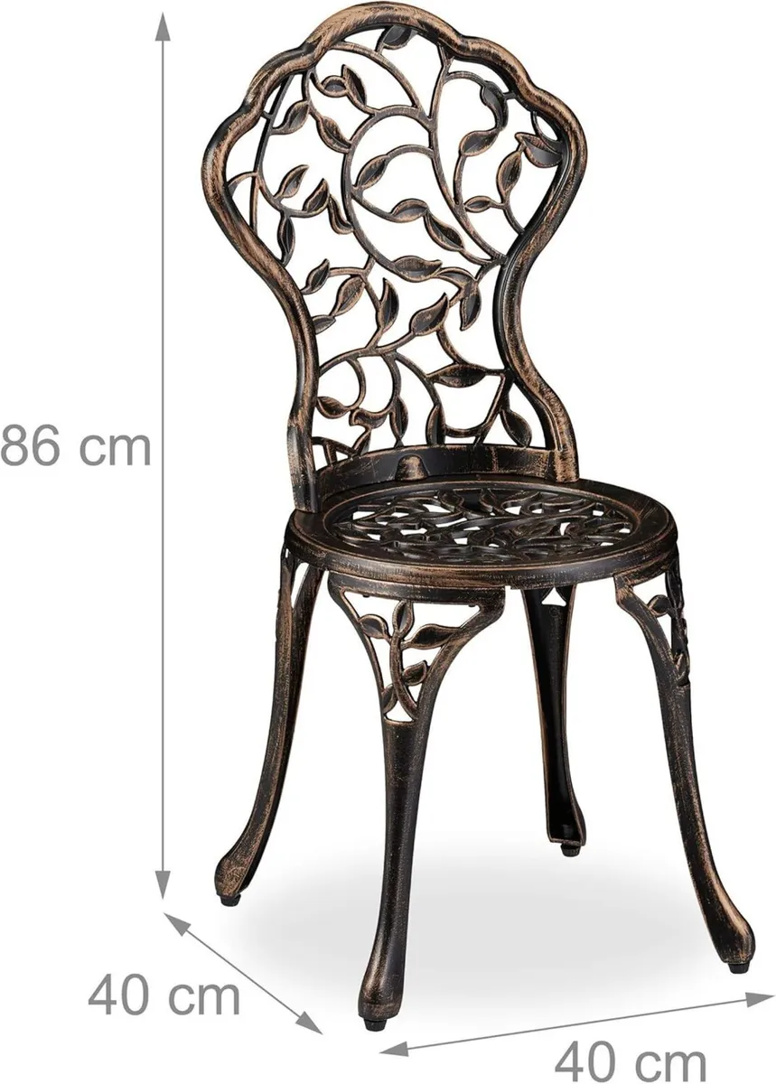 garden furniture set table and chairs of 3 ornate - Image 3