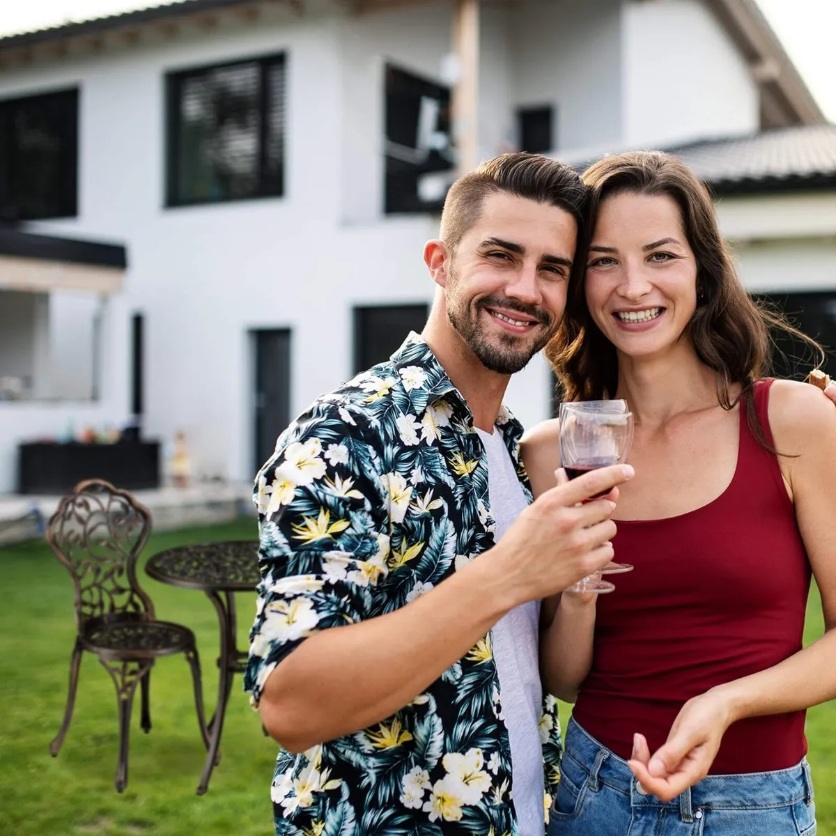garden furniture set table and chairs of 3 ornate - Image 4