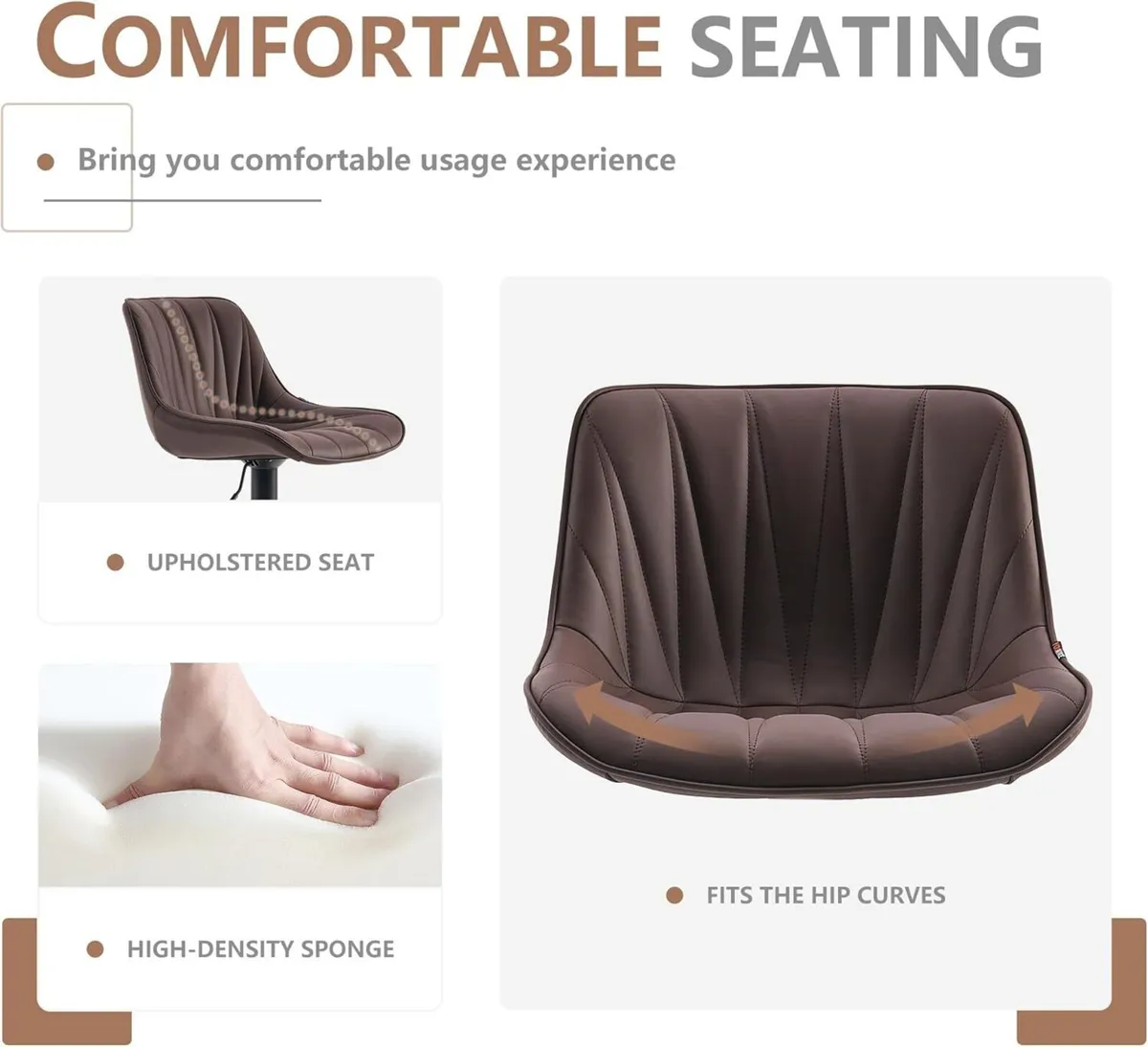 Bar Stools Set of 2 Swivel Tall Barstools with - Image 3