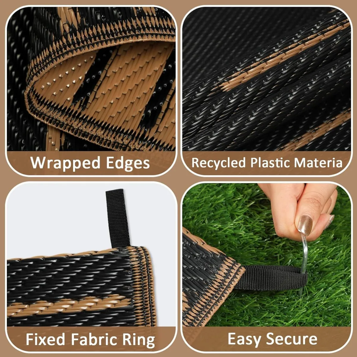 Outdoor Rug for Patio Waterproof 270x365cm - Image 3