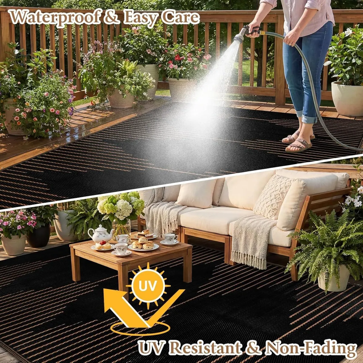 Outdoor Rug for Patio Waterproof 270x365cm - Image 4