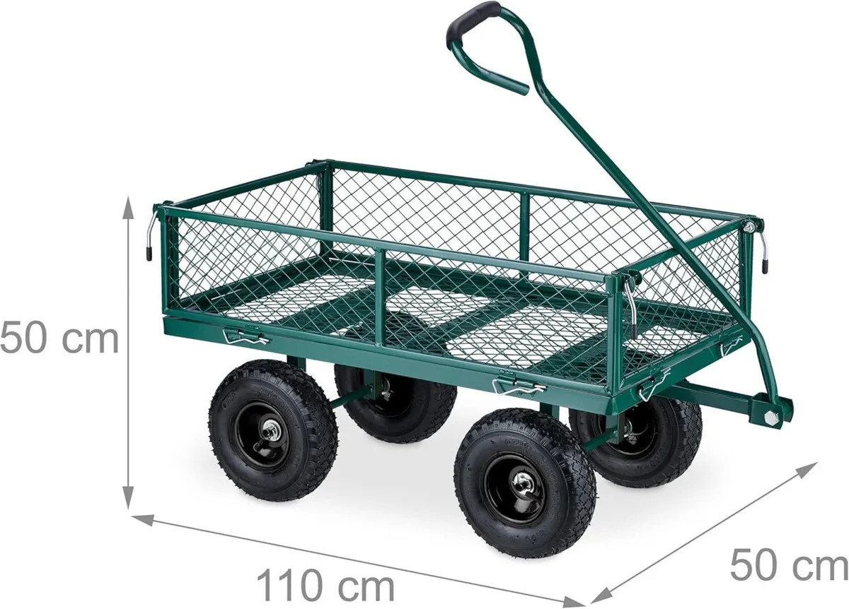 Heavy-Duty Cart Practical Garden Trolley Pneumatic - Image 3