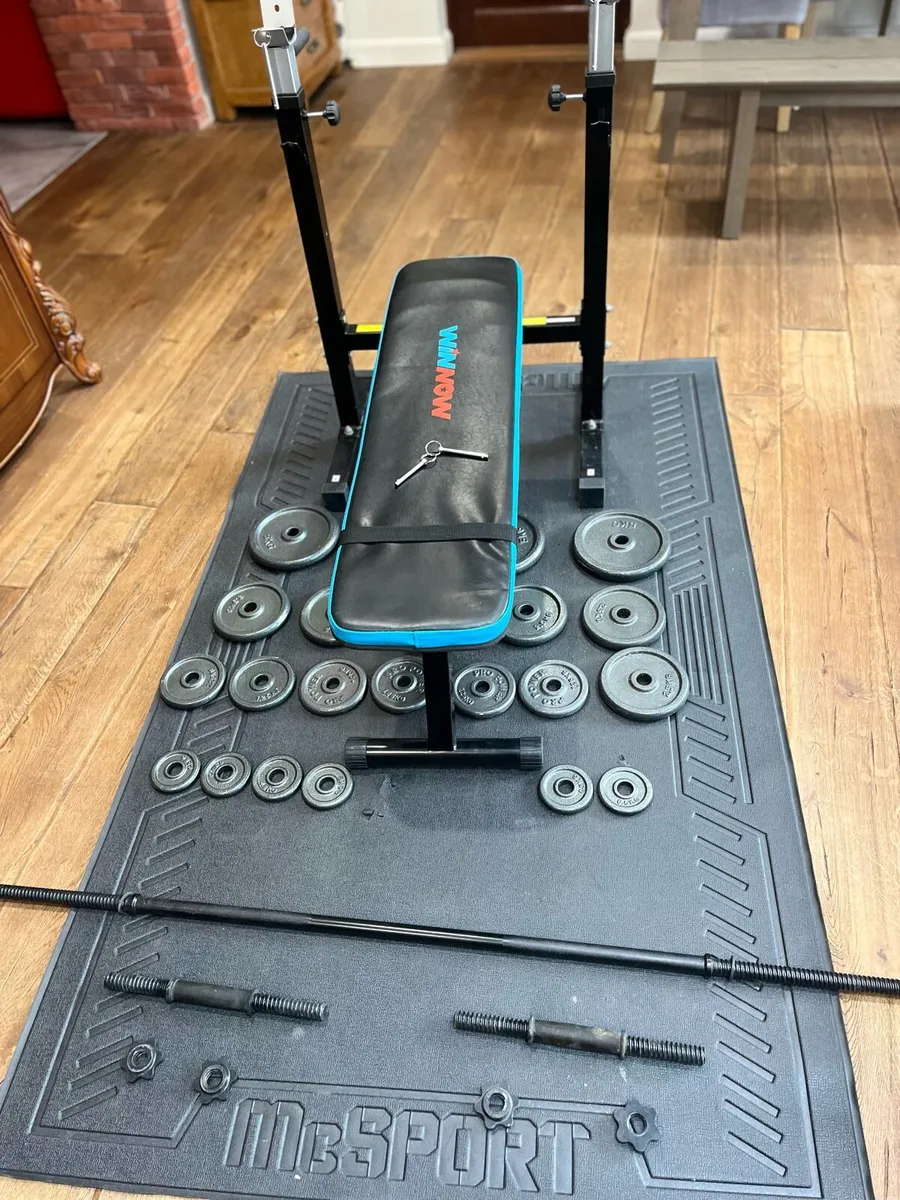 Rack barbell dumbbells and weights - Image 1