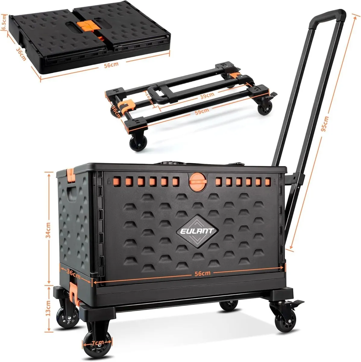 2 in1 Foldable Hand Truck with 60L Folding Box - Image 2