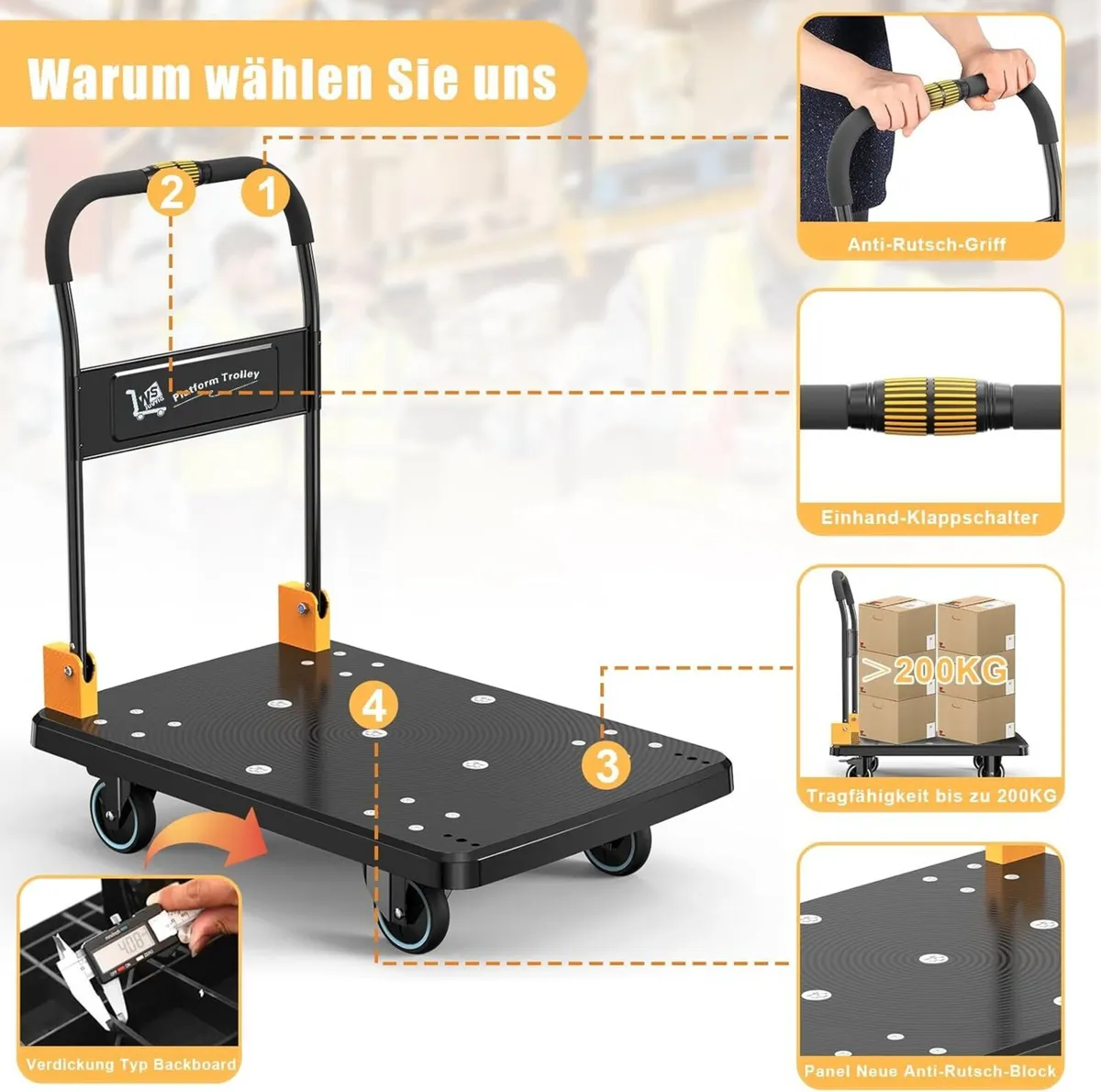 NS Juvyig Platform Trolley Heavy Duty 200KG - - Image 4