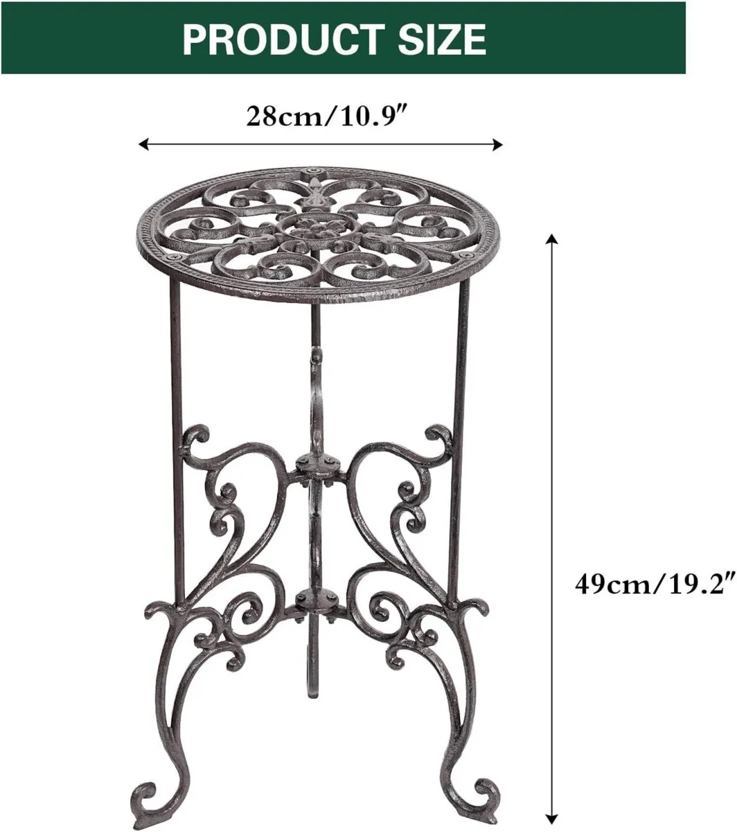 Heavy Duty Cast Iron Potted Plant Stand 19.3-Inch - Image 3