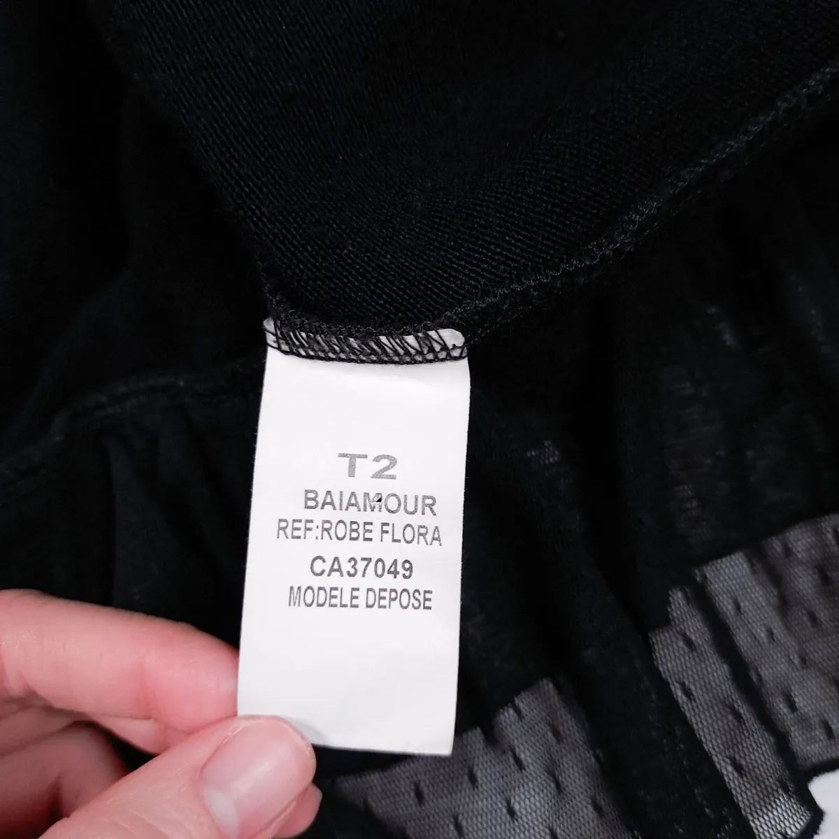 Bai Amour Vintage Black Grey Ruffle Dress 10UK - Image 2