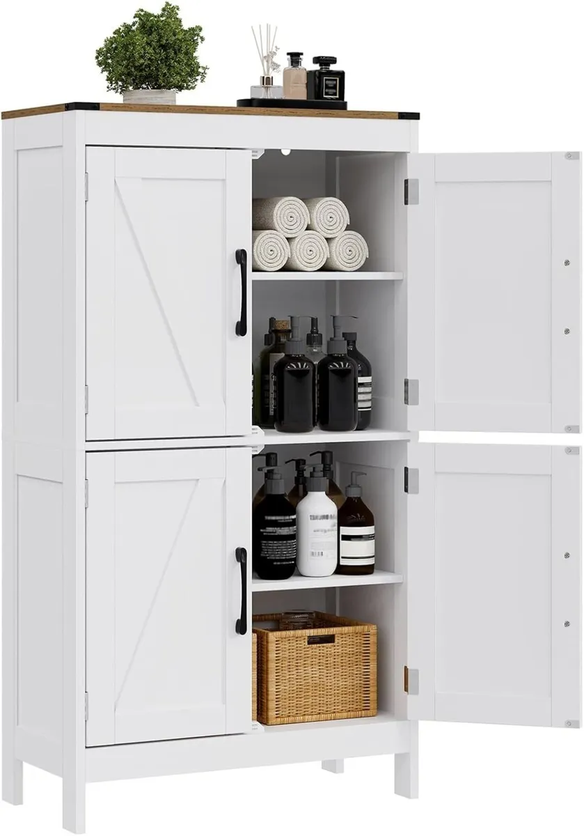 Bathroom Floor Storage Cabinet Modern Adjustable - Image 1