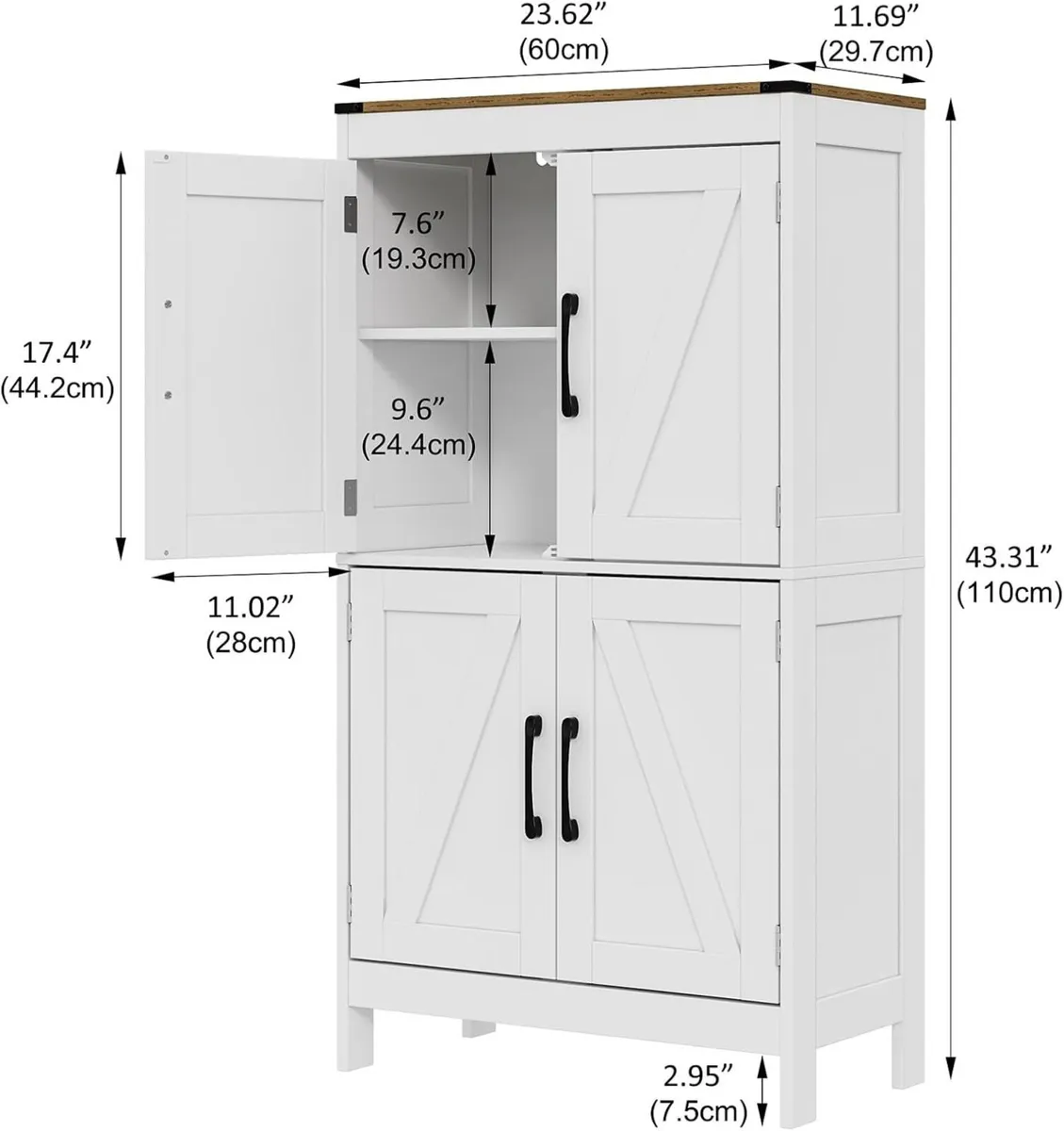 Bathroom Floor Storage Cabinet Modern Adjustable - Image 3