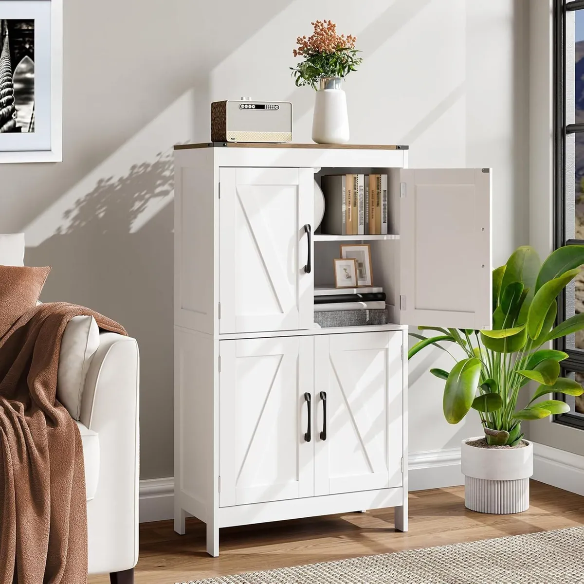 Bathroom Floor Storage Cabinet Modern Adjustable - Image 4