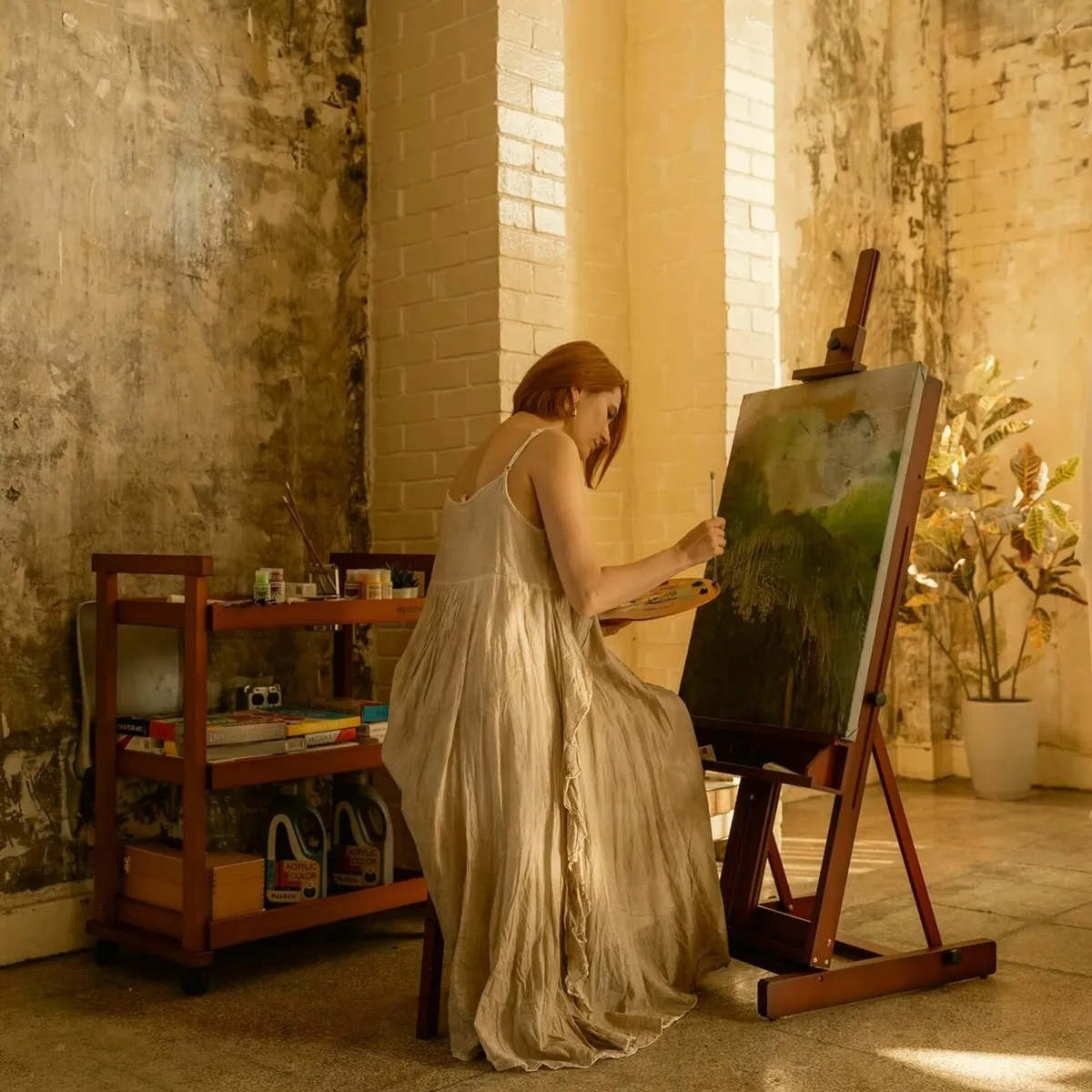 Large H-Frame Beechwood Easel – Adjustable - Image 2