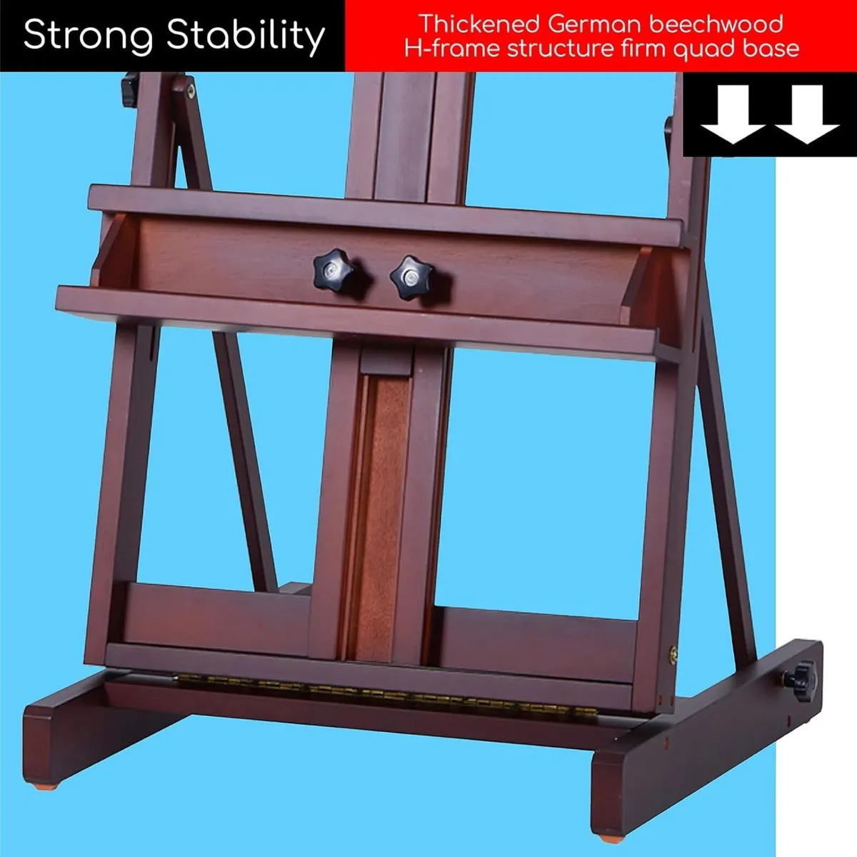 Large H-Frame Beechwood Easel – Adjustable - Image 4