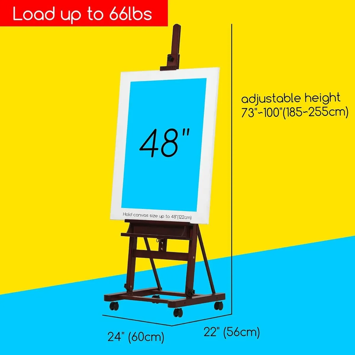 Large Studio Artist Easel Hold Max Canvas 48 - Image 3