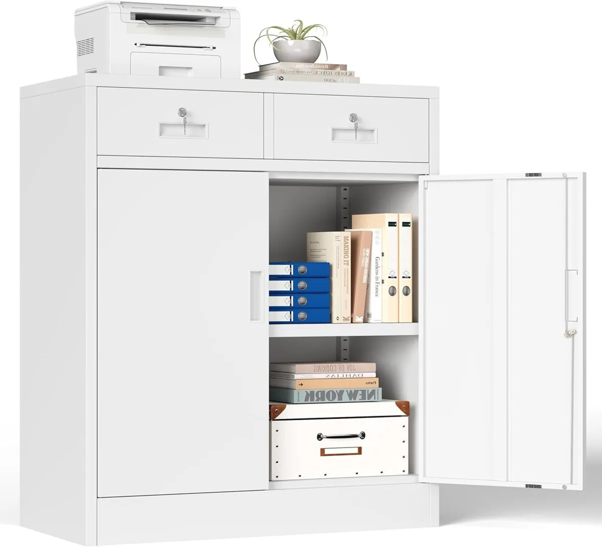 Metal Storage Cabinet 90cm Locking with Doors - Image 1