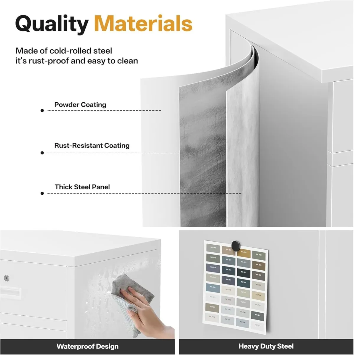 Metal Storage Cabinet 90cm Locking with Doors - Image 4