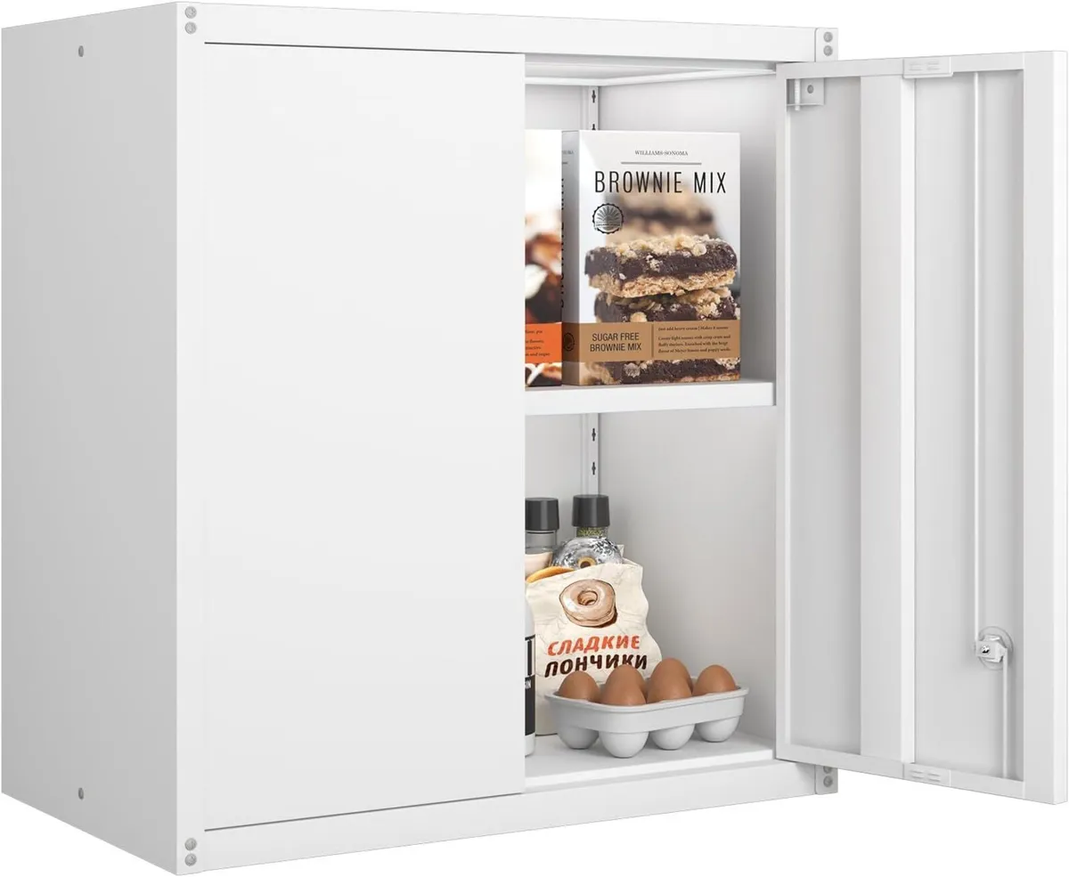Metal Wall Cabinet Mounted Storage with Lock for - Image 1