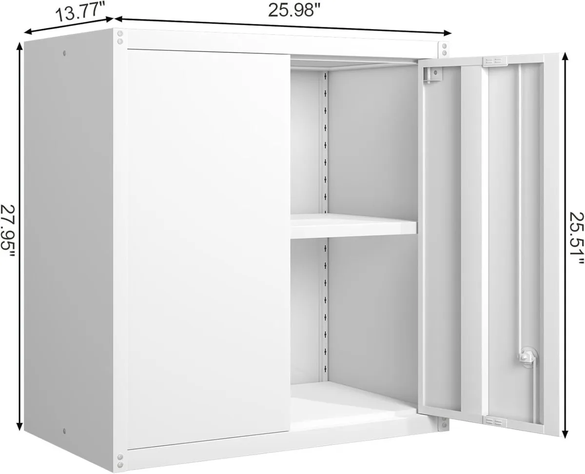 Metal Wall Cabinet Mounted Storage with Lock for - Image 3