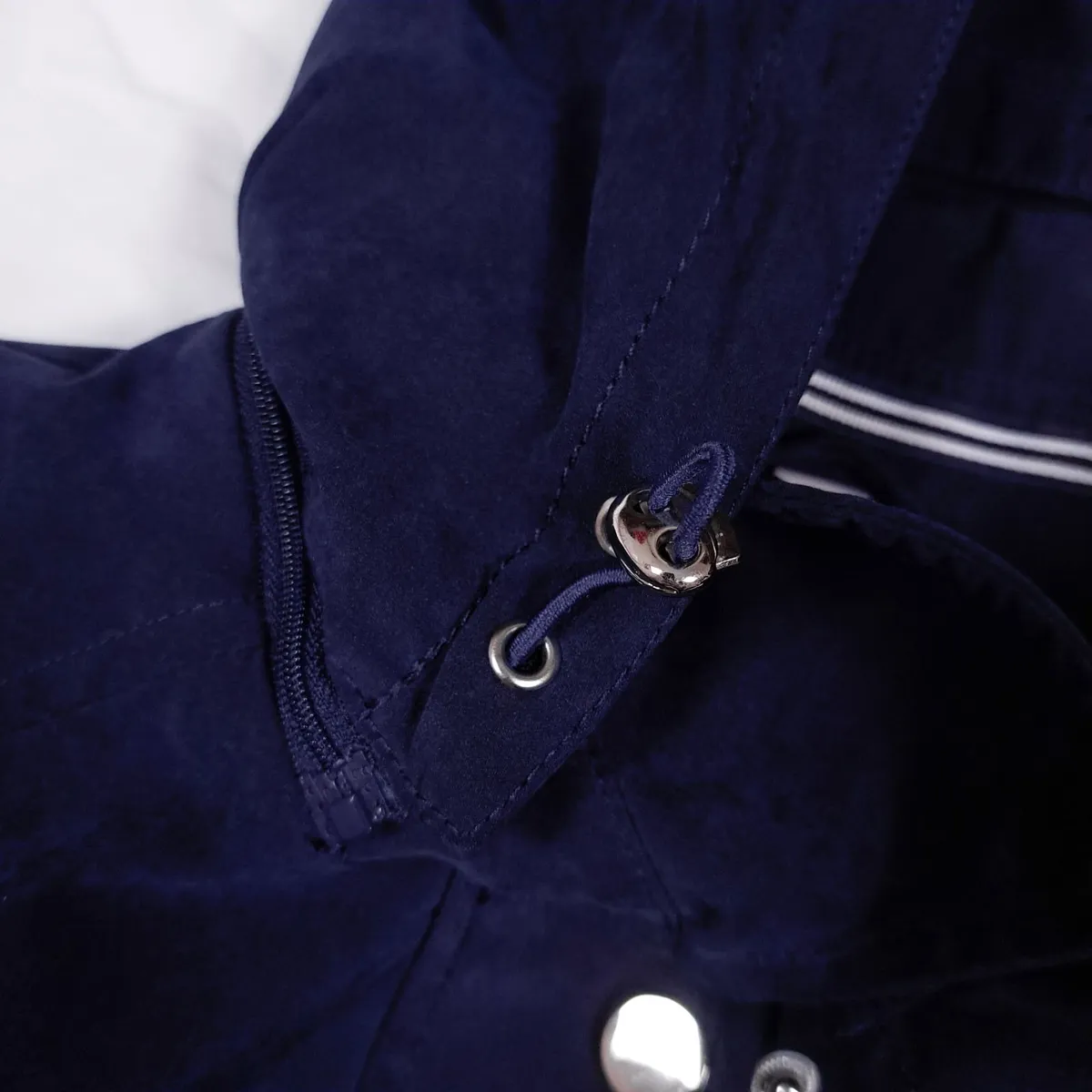 David Barry Navy Blue Hooded Raincoat Jacket 14UK - Image 3