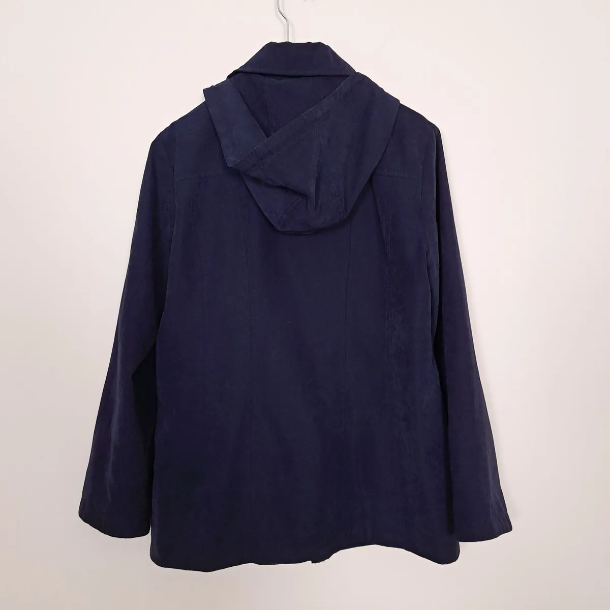 David Barry Navy Blue Hooded Raincoat Jacket 14UK - Image 4