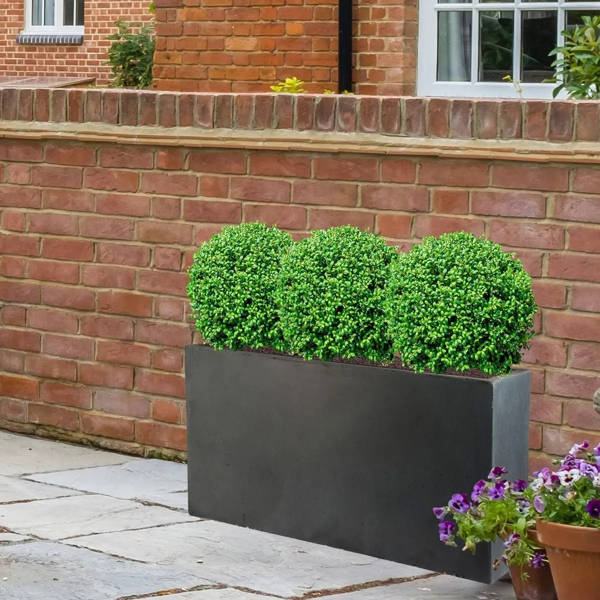 Set of 2 65cm Large Trough Dark Grey Reinforced - Image 2