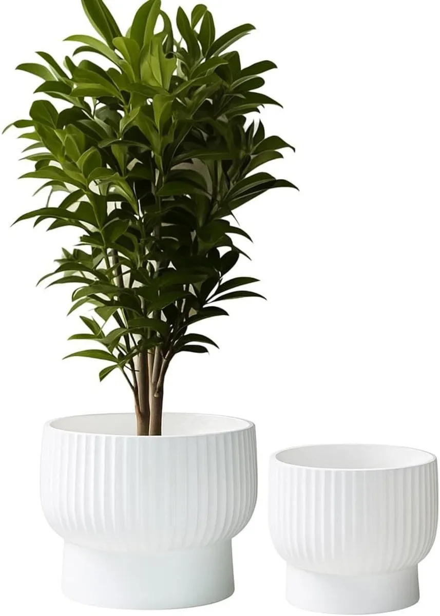 XL Fibrestone Planter Raised Bowl Set 2 35cm - Image 1