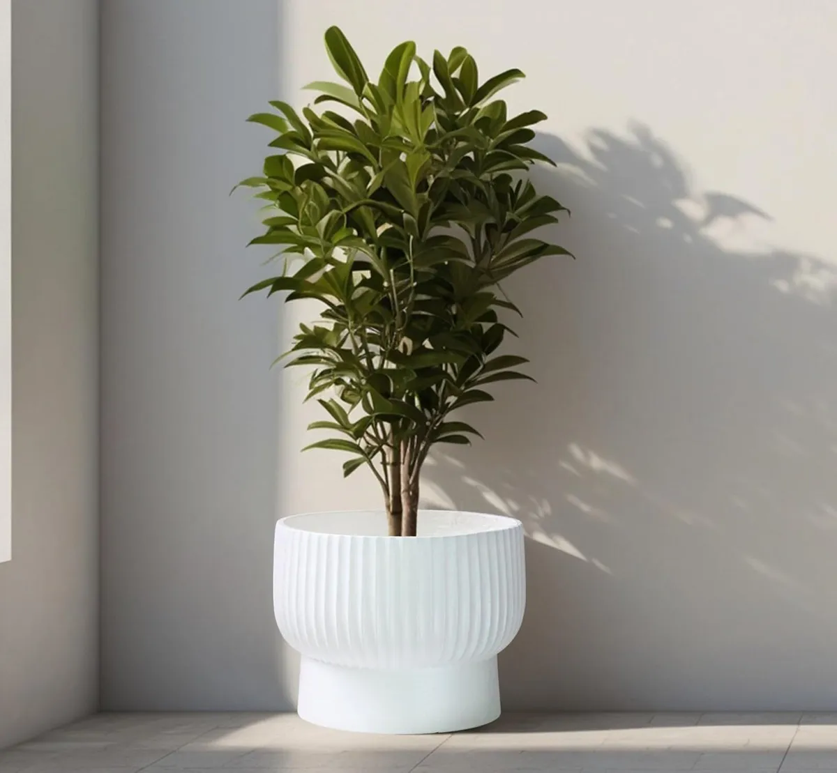 XL Fibrestone Planter Raised Bowl Set 2 35cm - Image 2