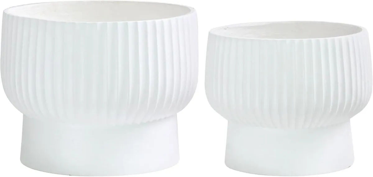 XL Fibrestone Planter Raised Bowl Set 2 35cm - Image 4