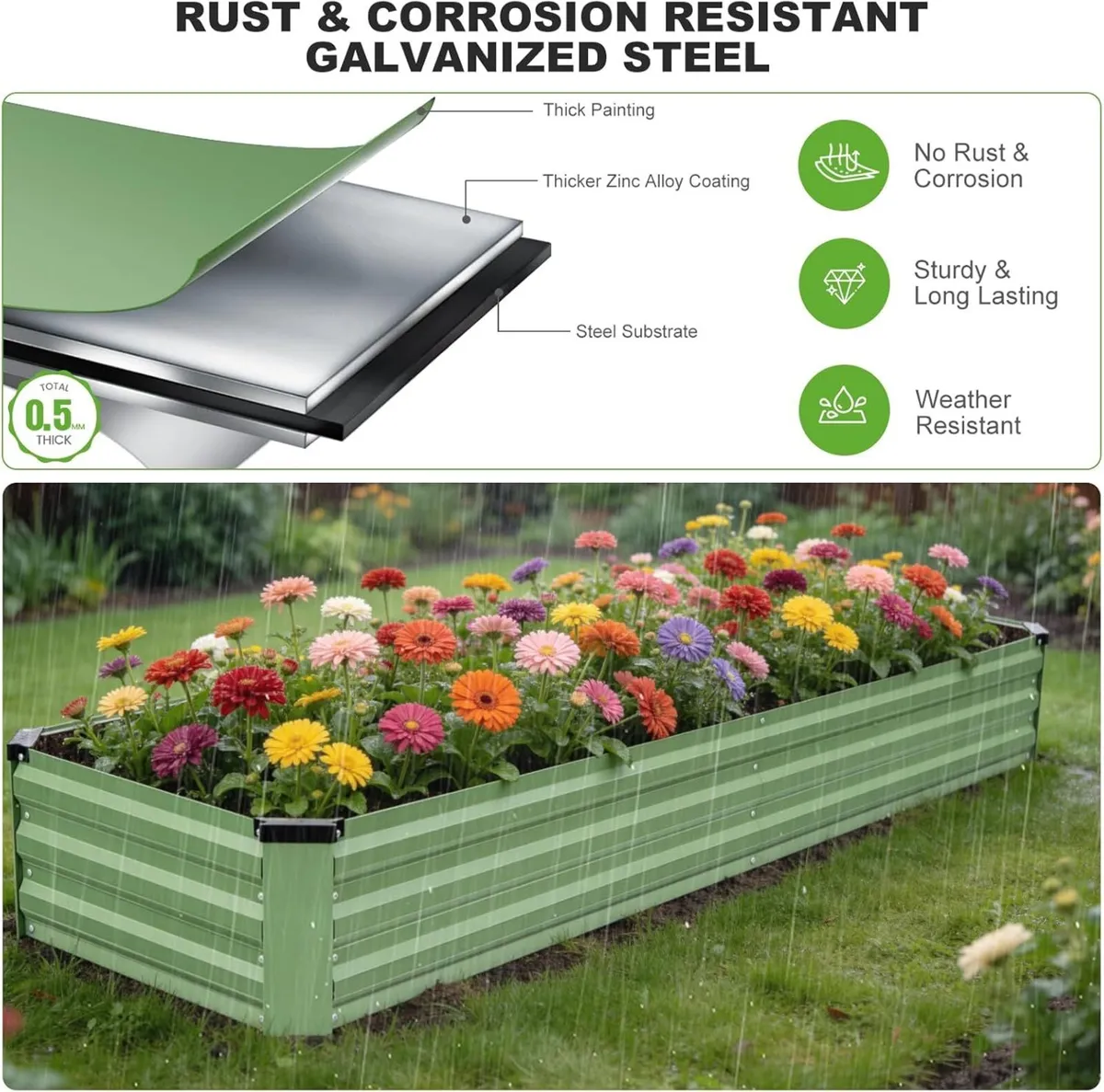 Raised Garden Bed Outdoor - Metal Planters - Image 4