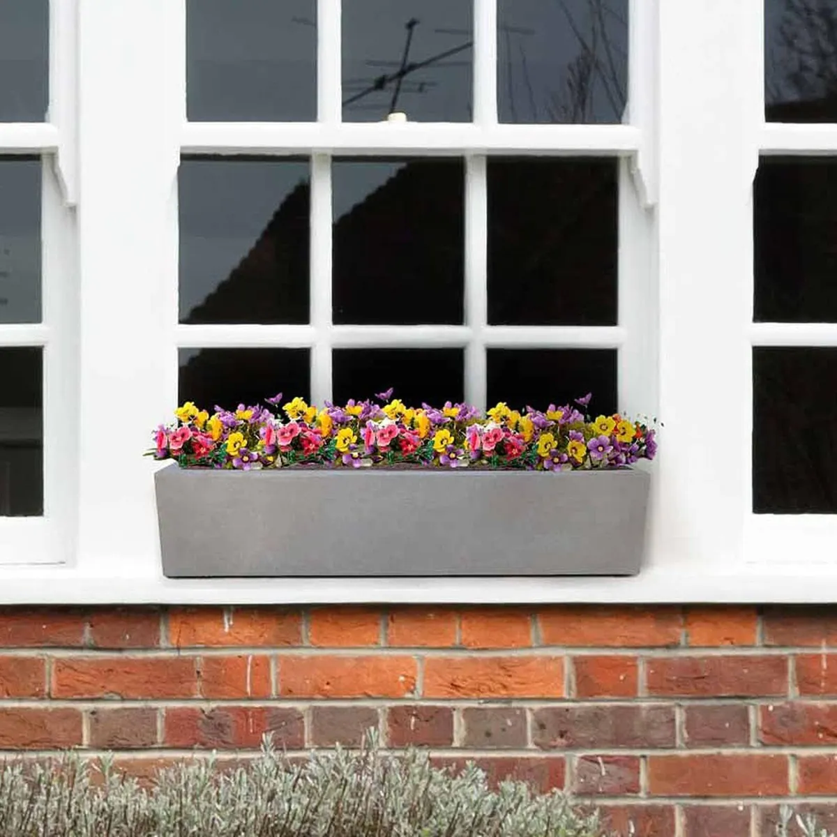 Set of 2 x 80cmPlanter Window Box Grey Reinforced - Image 2