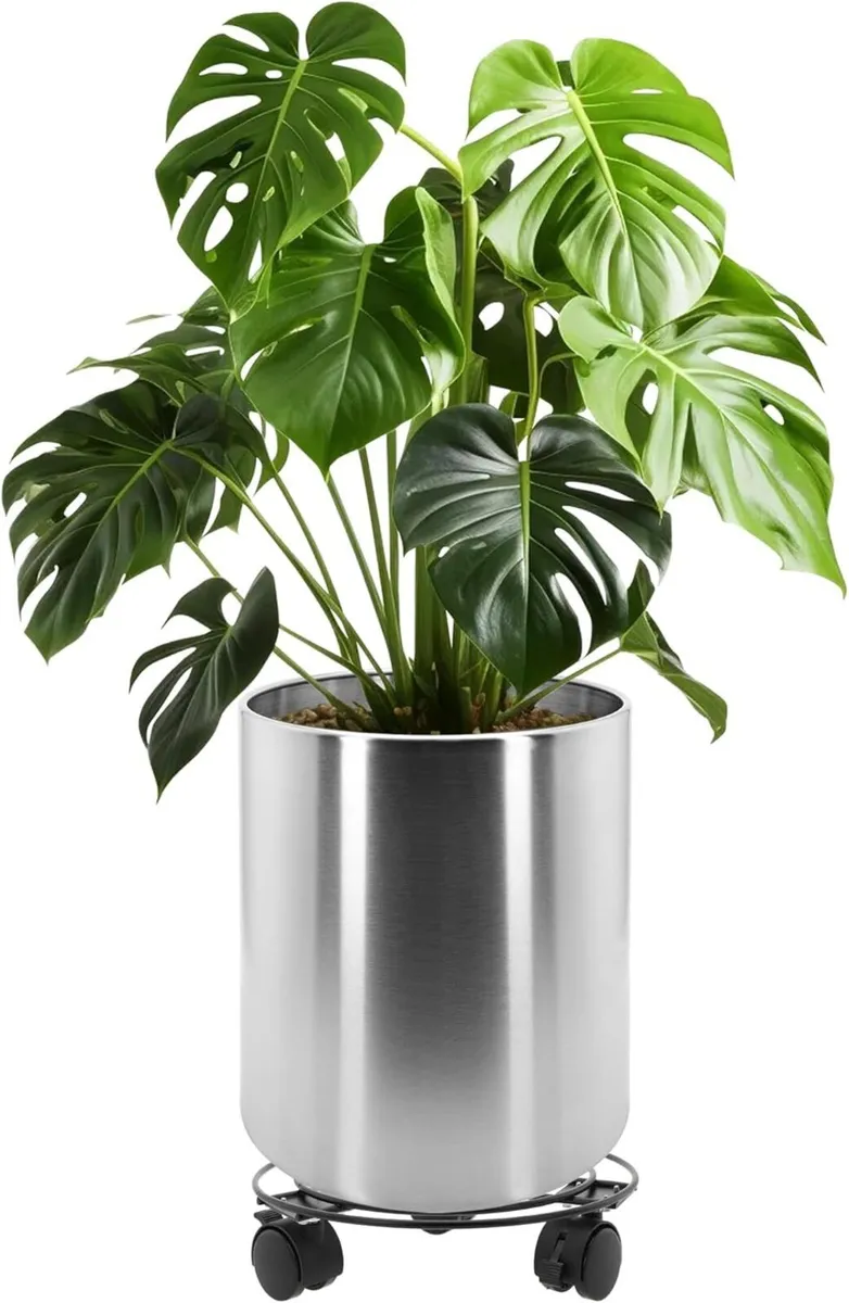 30cm Pots for Plants Stainless Steel Round Rim - Image 1