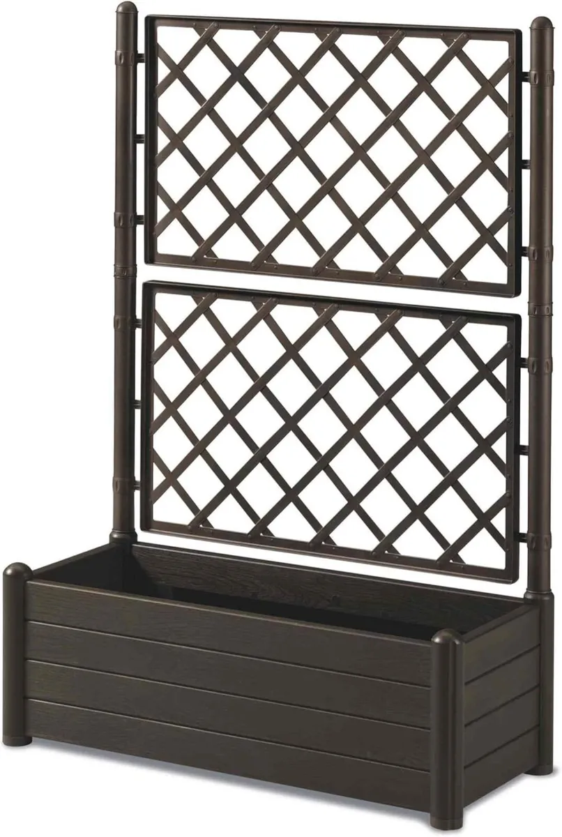 HERSTERA Planter with trellis dark brown 100 x 43 - Image 1