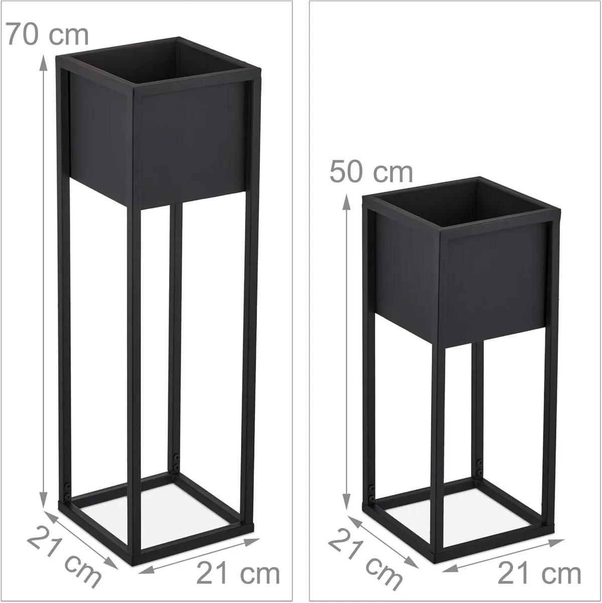 Set of 2 Plant Stands Metal Sizes with Frame for - Image 3