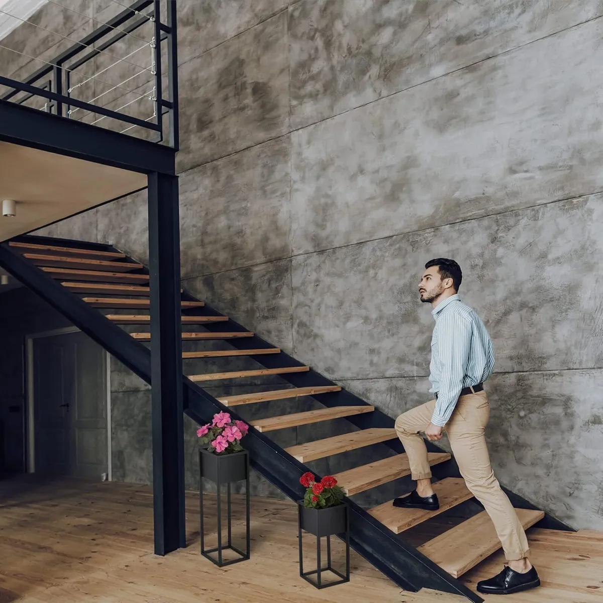 Set of 2 Plant Stands Metal Sizes with Frame for - Image 4