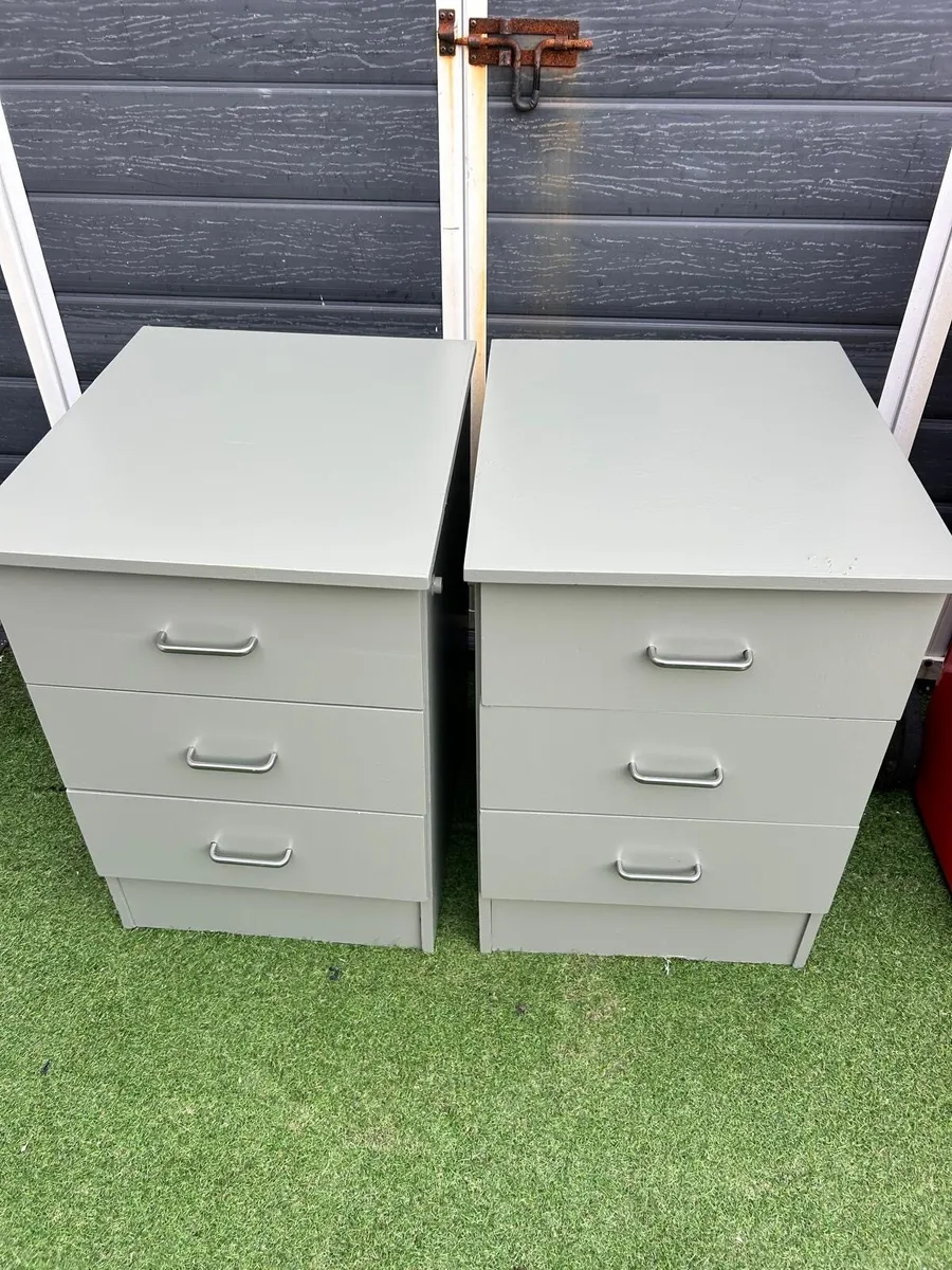 Pair of grey  cabinets - Image 1