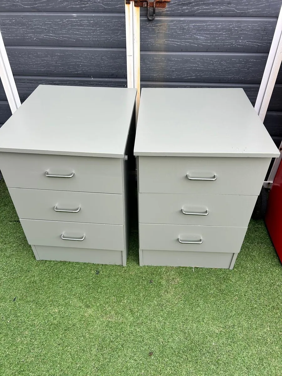 Pair of grey  cabinets - Image 2