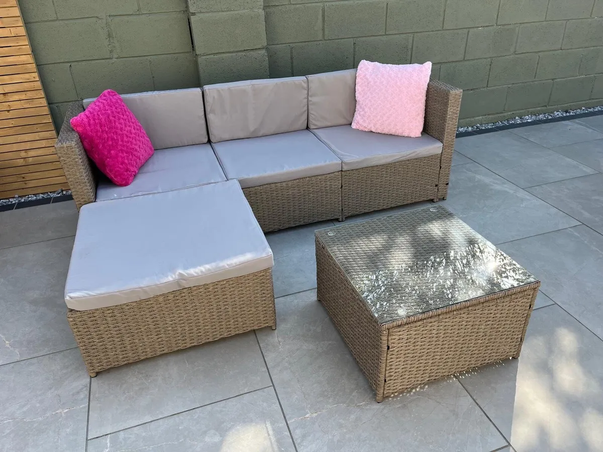 Polyrattan Lounge Sofa Set - Image 1