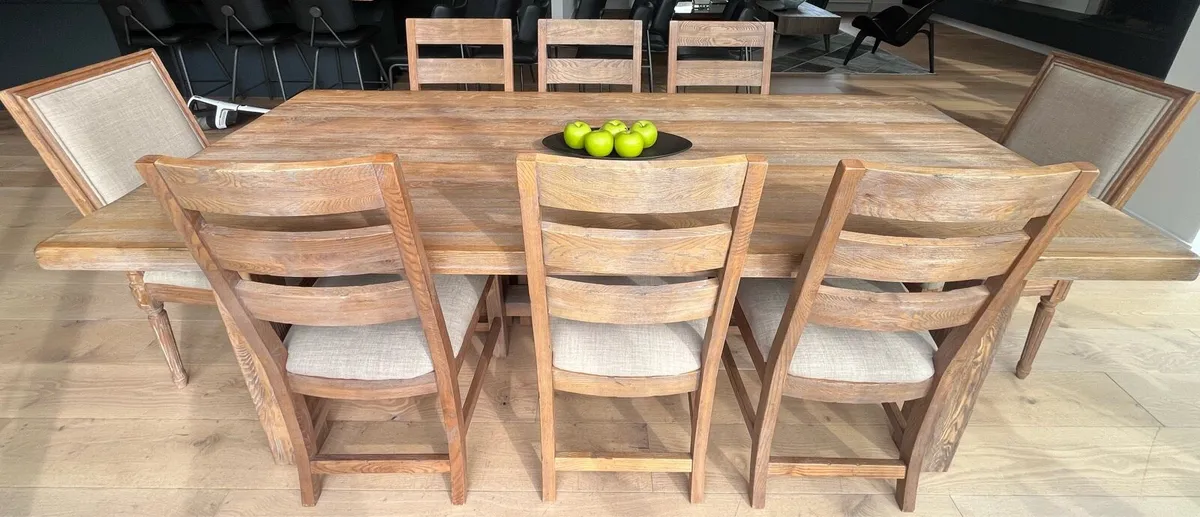 8ft Dining Table & 8 Chairs - Image 1