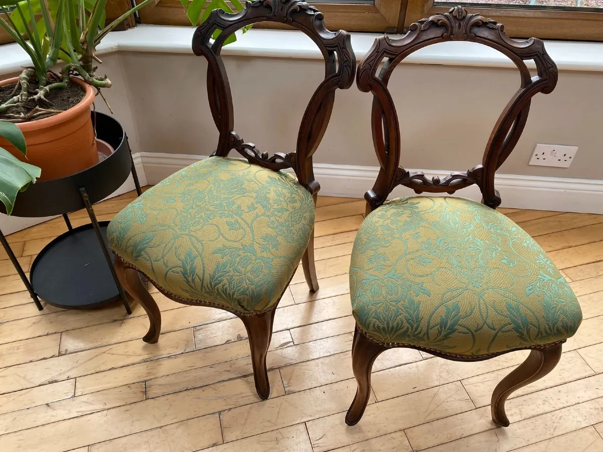 Walnut hall chairs - Image 1
