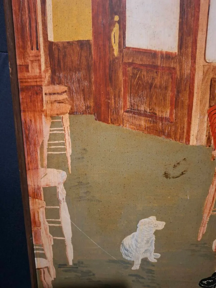 Charming Vintage (1988) Painting of Pub scene - Image 3