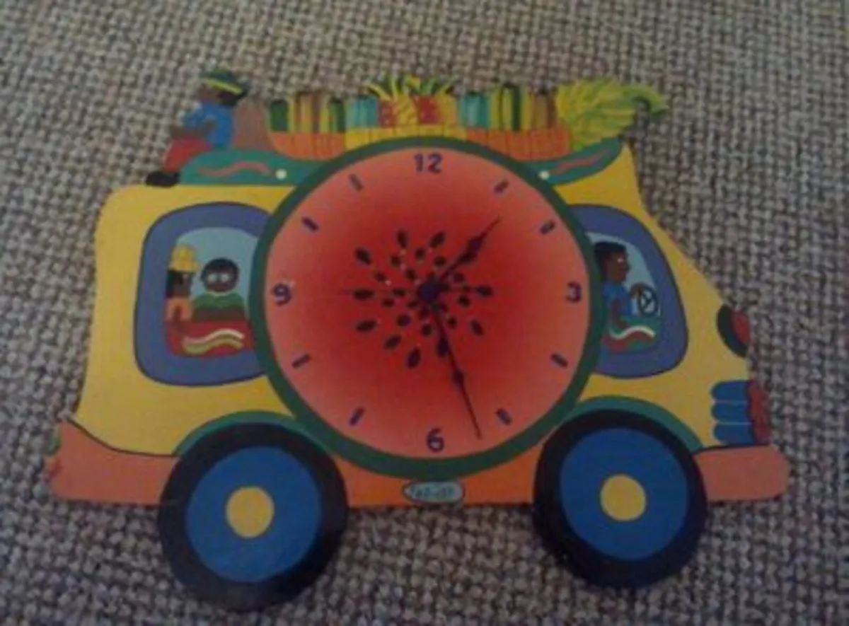 Wooden Bus Shaped Clock.