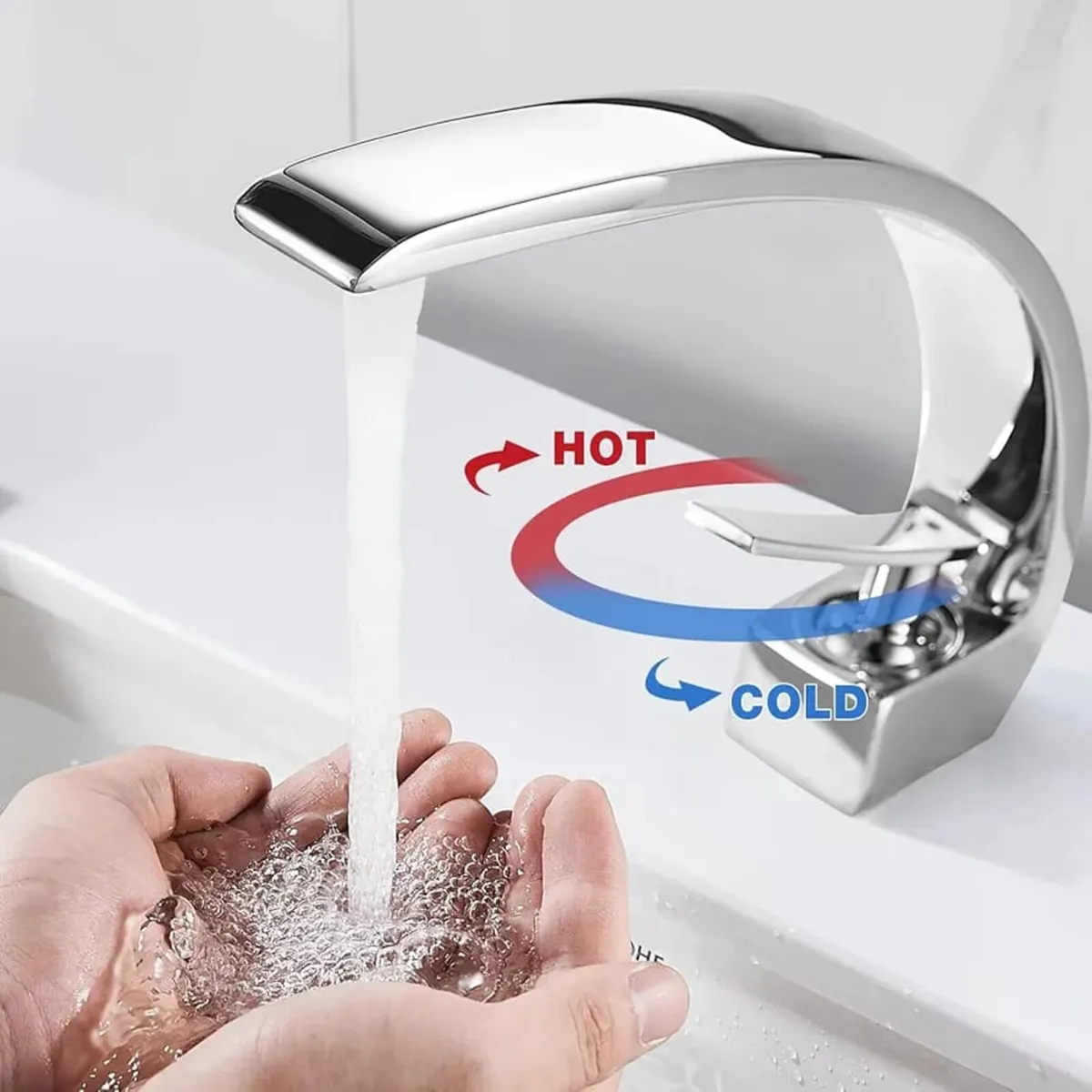 Bathroom Taps Basin Mixer Tap Chrome Single Lever - Image 3