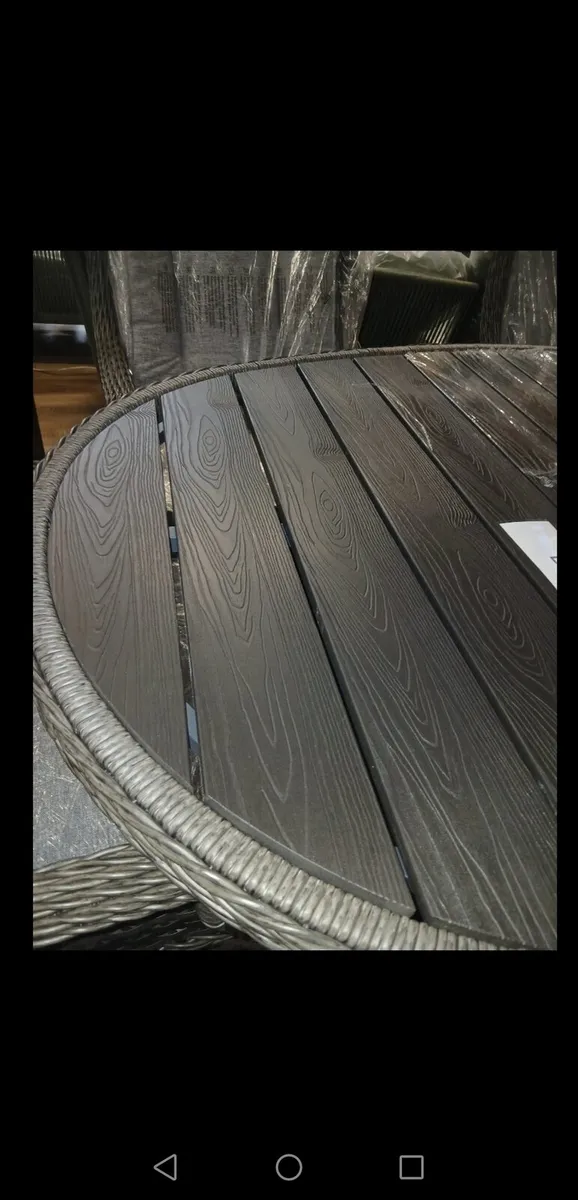 Brand New 6 Seater Dark Grey Rattan Dining Set - Image 3