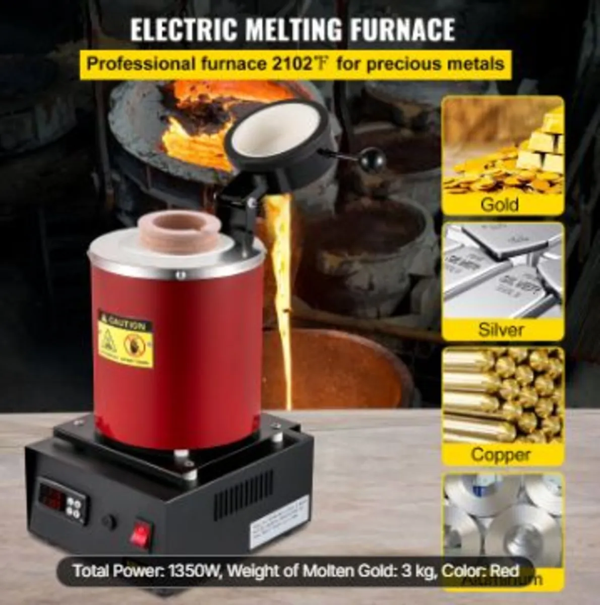 Gold Melting Furnace, 1350W - Image 2